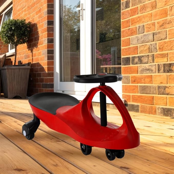 Wiggle Car - Ride on Toy for Ages 3 and Up - Toddler Ride on Toys with no Batteries, Gears, or Pedals Just Twist, Wiggle, and Go by Lil’ Rider (Red)