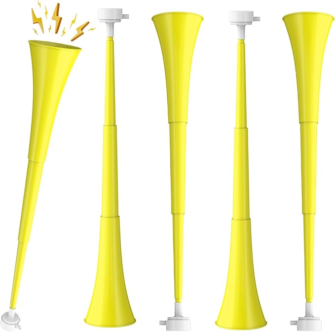 Collapsible Stadium Horn 24 Inch Vuvuzela Plastic Trumpet Horn Blow Horn Noisemakers Loud Sound Soccer Horn Cheer Horn for Sporting Events Graduation Games School Party Supplies Favors Accessories