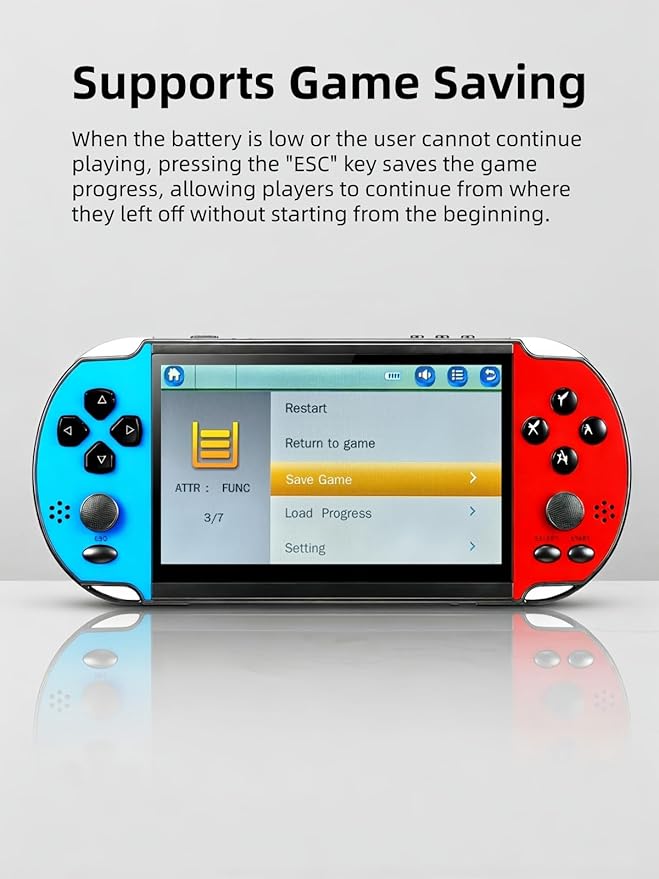 5.1-inch MP4/MP3 Video Game Console Multiple Emulators Built-in Classic Retro Games Portable Handheld Console Perfect for Birthday Outdoor/Travel Leisure Entertainment