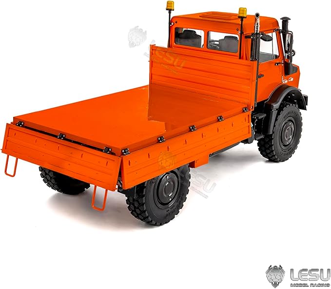 LESU U4023 AWD 1/14 RC Off Road Car Metal Radio Control All Terrain Vehicle Light Truck Model Axle Lock Wheel Hub Reduction Hobby Grade Model for Ages 14+(Orange)