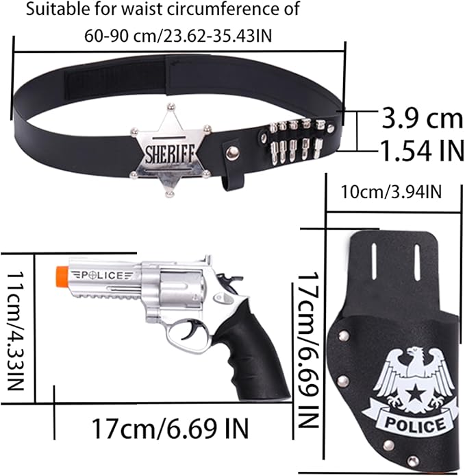 Police Officer Role Play Badge Policeman Costume Accessories for Cop Swat Halloween Party
