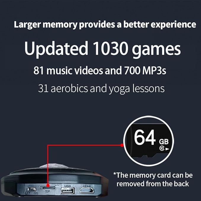 HDMI Musical Electronic Dance Mats with Camera,64G Memory Card,It Features 1030 Games、700 Songs and 81 MV,Double User Fitness Dance Pad Dancing Mat for Kids & Adults, Gift for Boys & Girls