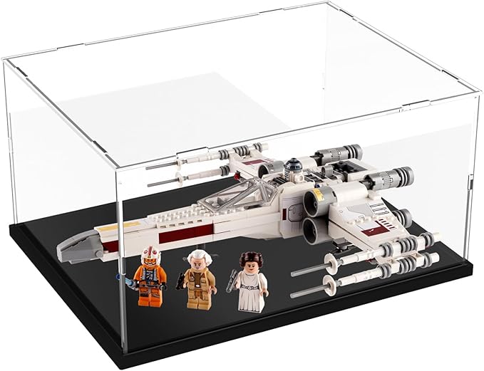 DuvinDD Acrylic Display Case Clear Large Display Box for Lego Star Wars 75375 Starship, for Star Wars Battle of Felucia Separatist MTT (75435), Dustproof Collectibles Showcase (15.7x11.8x7.9inch)