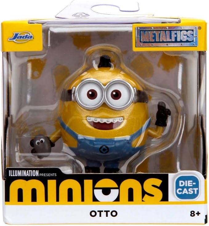 Jada Toys Minion Figure (1 Piece) - 1 of 4 Collectible Figures (Stuart, Kevin, Otto, Bob) Metal for Fans and Children from 8 Years, Wave 1, Random Selection, Approx. 6.5 cm Each
