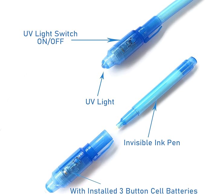 SCStyle Invisible Ink Pen 31Pcs Latest Spy Pen with uv Light Magic Spy Marker Kid Pens for Secret Message and Birthday Party,Writing Secret Message for Easter Day Halloween Christmas Party Bag Gift