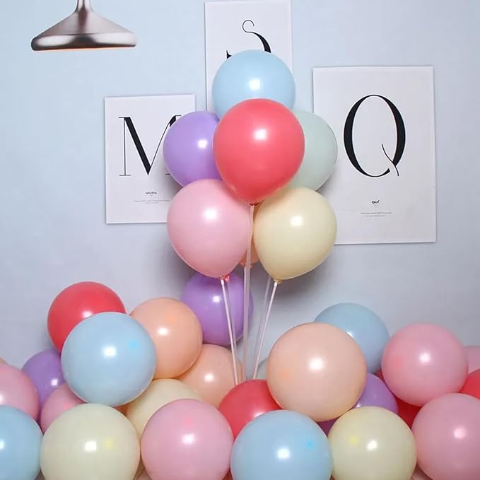 Pastel Rainbow Balloons, Colorful Balloon with Macaron Pink Purple Green White Balloon Multicolor Balloons for Kid Birthday Rainbow Party Baby Shower Party Decoration
