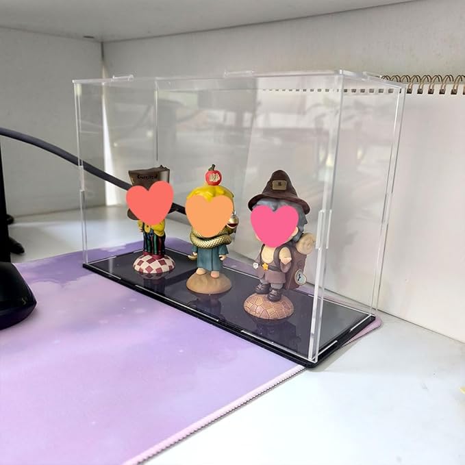 Acrylic Display Case, Clear Display Cases for Collectibles Assemble Cube Display Box Alternative Glass Case for Display Action Figures Home Storage Organizing (10x3.5x6.7 inch)