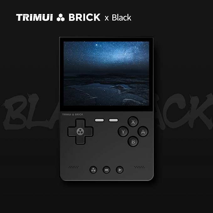 Trimui Brick Handheld Game Console 3.2-Inches Display Game Console,1024x768 IPS Screen Supports Multiple Simulators,Linux System Built-in 64G TF Card Black