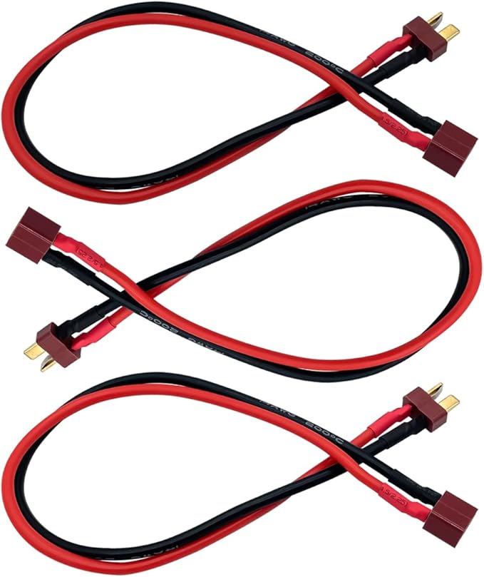 3PCS T Plug Extension Cable T Plug Male Connector to T Plug Female Connector Wire Adapter for RC Battery DIY Spare Part Remote Control Toy Parts