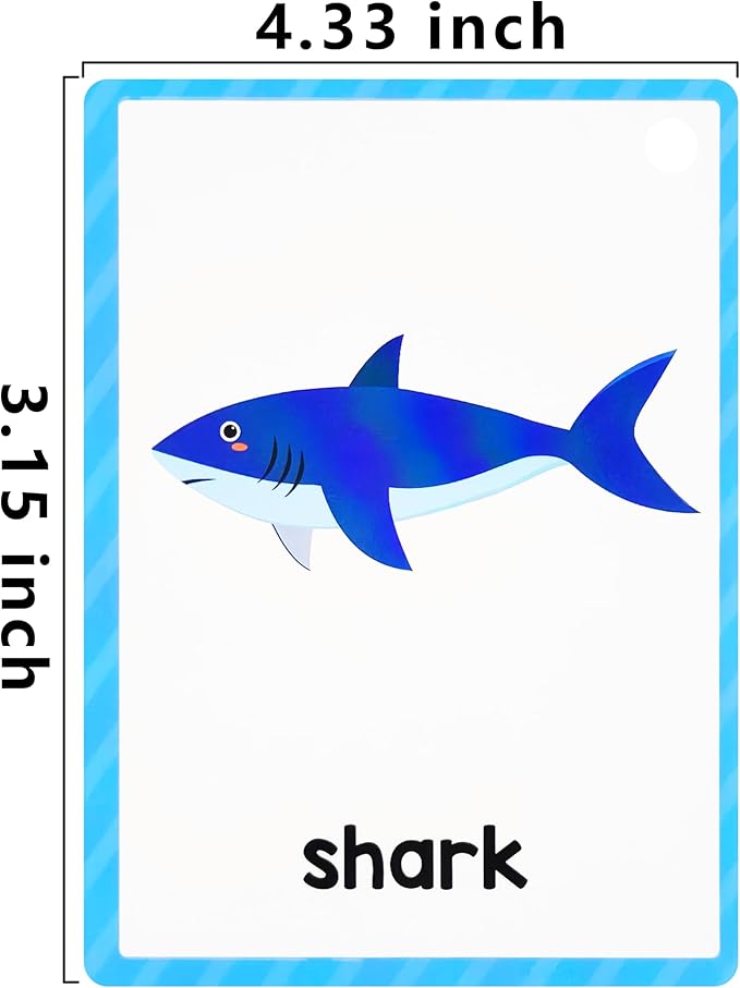 Learning Flashcards Animals, 48 Different Animals Educational Cards, Social Learning Card for Kids