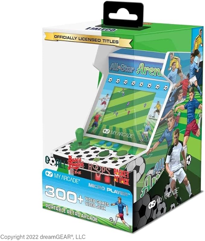 My Arcade All Star Arena Micro Player- Fully Portable Mini Arcade Machine with 307 Retro Games, 2.75" Screen