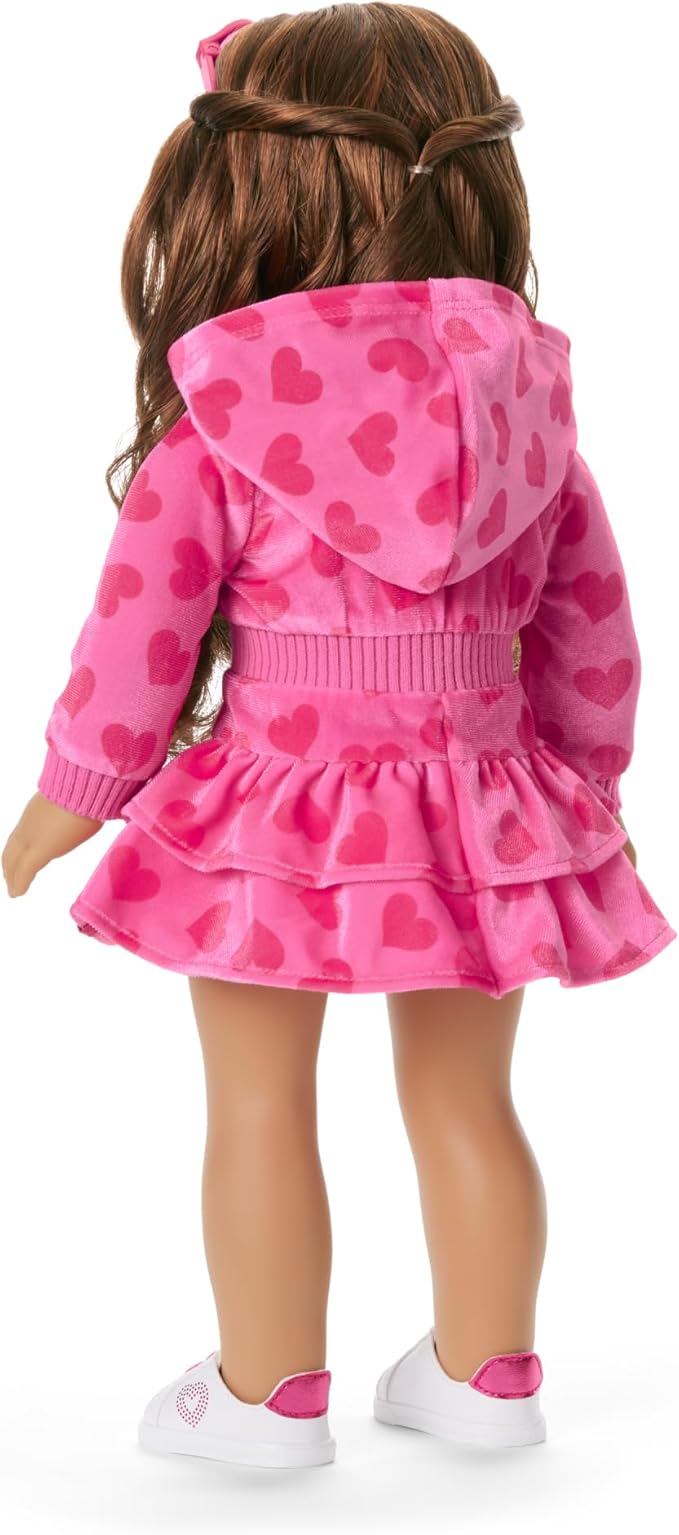 American Girl, Truly Me, Pink Hearts Hoodie Dress with Sunglasses, Doll Clothes, for 18-inch Dolls, 3pcs, Ages 6+