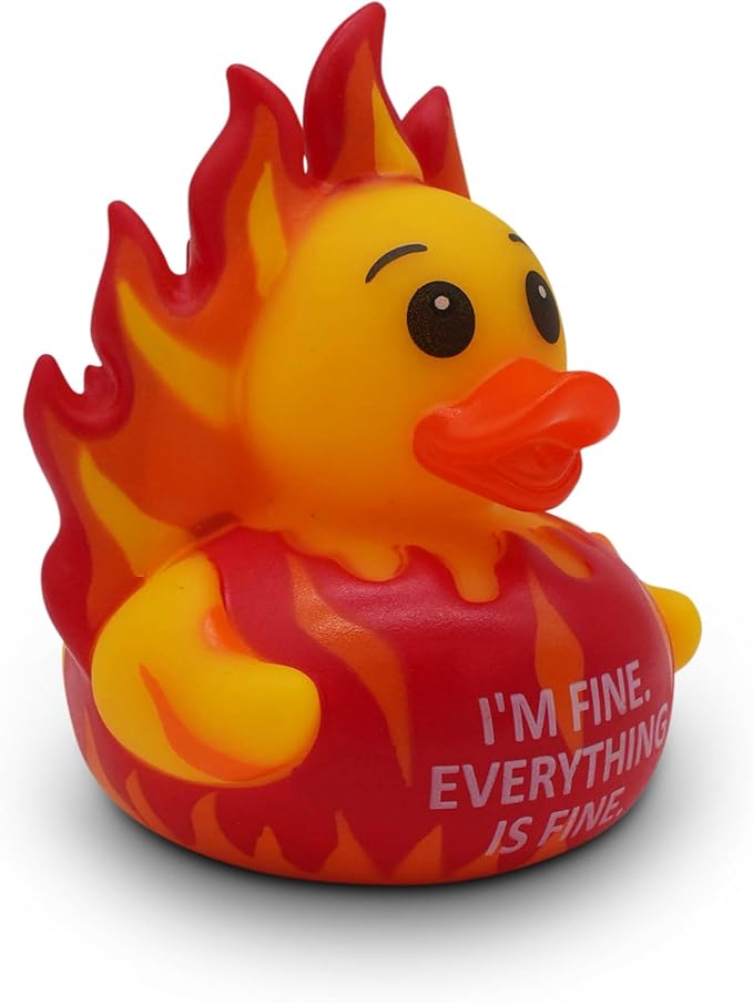 Funny Rubber Duck – Hilarious Decorative Duck for Bathroom, Desk, or Gag Gift – Quirky Collectible with Sarcastic Quote – Great Gift for Adults, Coworkers, or Friends-I'm Fine