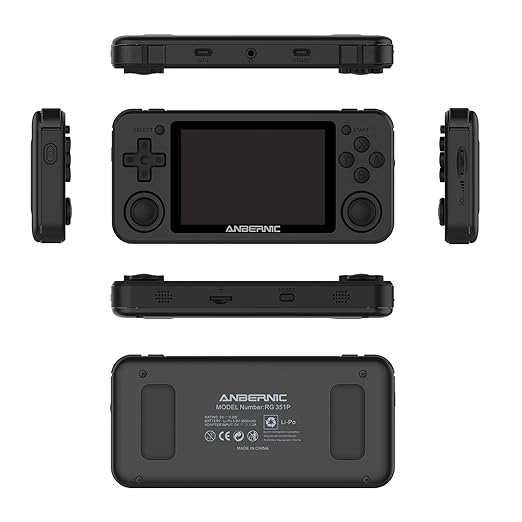 RG351P Handheld Game Console RG353P Retro Gaming Console RG353P Portable Game Console Linux and Android Dual OS 3.5" IPS Screen 64G TF Card 3500mAh Battery Support 5G WiFi 4.2 Bluetooth Black