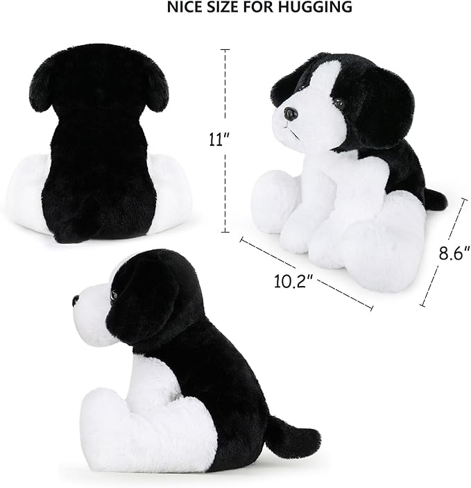 Black White Beagle Sheepdog Border Collie Stuffed Animals Dog Puppy Plush Toys for Kids Boys Girls Baby Birthday Easter