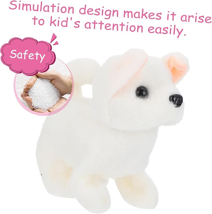 SUPVOX Robot Dog Walking Dog Plush Model Barking Plaything Simulation Plaything Imitation Cognitive White Pp Cotton
