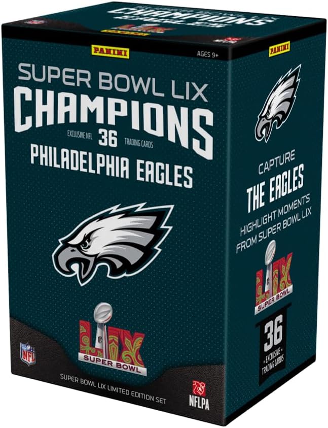 Panini Super Bowl LIX Champions Philadelphia Eagles Trading Cards Set, 36 Cards, Limited Edition, NFL Licensed