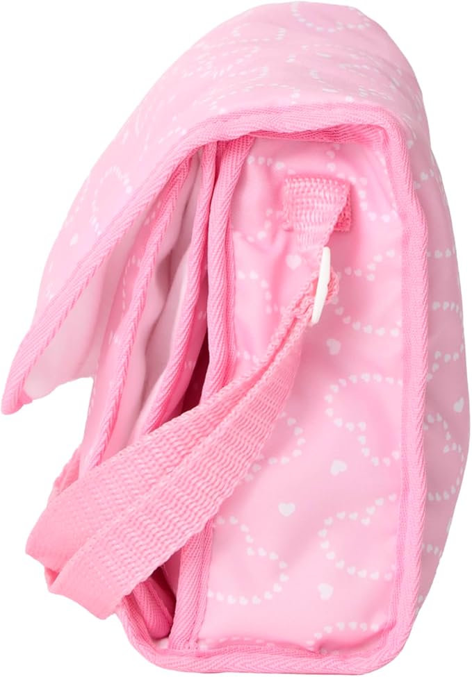 Madame Alexander On-The-Go Diaper Bag Essentials Set for Dolls, Pink Hearts