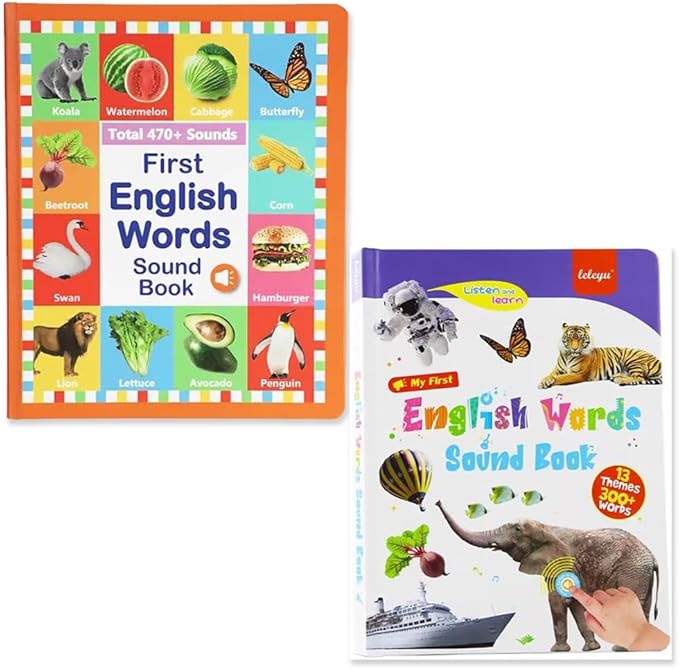 My First English Sound Book – 470+ Words, 21 Themes, Fun Word Learn, Press to Learn Phonics, Juguete Educativo for Educational Language, School Education & Perfect Educational Gift(Two-Book Set)
