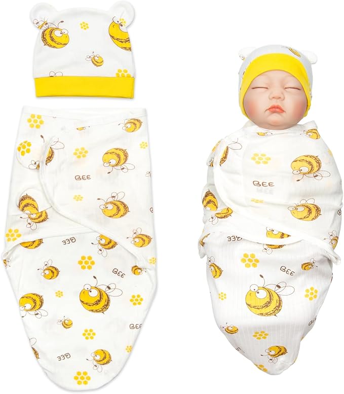 Reborn Baby Doll Swaddle Blanket for 17-22 Inch Reborn Baby Boys Girl Dolls Soft Cotton Blanket Carry Newborn Infants Dolls Bee Clothing Accessories