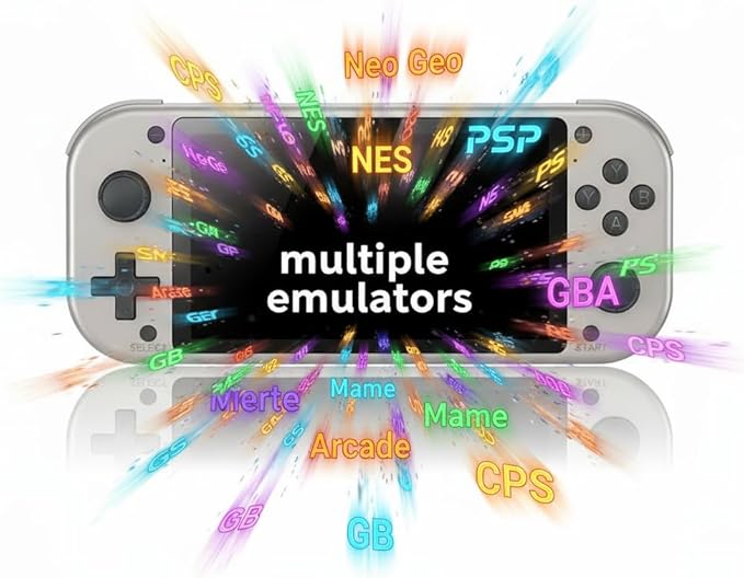 Retro Handheld Portable Video Game Console - 4.3" IPS Screen, Emuelec System, 64GB, 20,000+ Games, Classic Game System (64 GB)