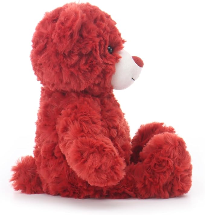 Apricot Lamb Plum Red Flower Bear Stuffed Animals for Kids, Soft Cute Plush Toys for Baby Girl and Boy, 7.9 Inches