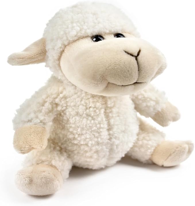 Tiny Heart Sheep Stuffed Animal, Soft Plush Lamb, Cute White Lamb Toys (Sitting Position)