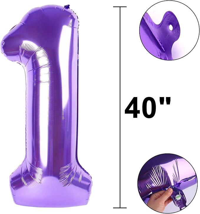 40 Inch Purple Number 18 Digital Balloon,Jumbo Mylar Foil Helium Balloon for 18 Balloons for Birthday Party,Wedding Anniversary Party Decorations
