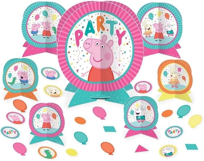 Peppa Pig Confetti Party Centerpiece Kit (Pack of 27) - Vibrant, Colorful & Fun Table Decorations - Ideal for Kids' Birthday Celebrations