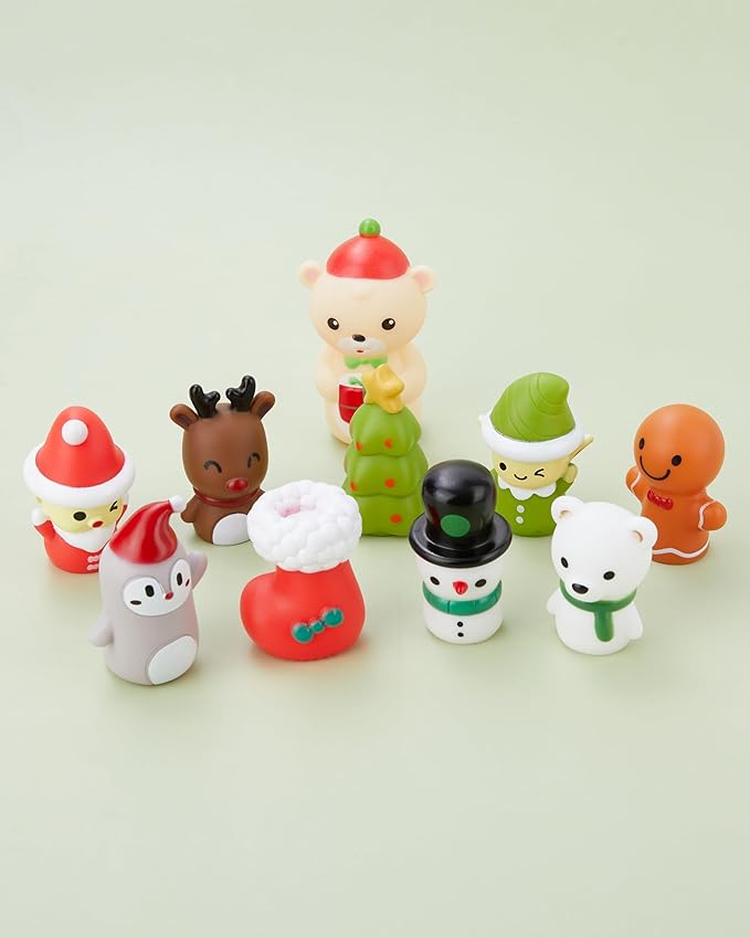 AQKILO Christmas Finger Puppet Set, Christmas Puppet Show Theater Props, Educational, Bath Toys