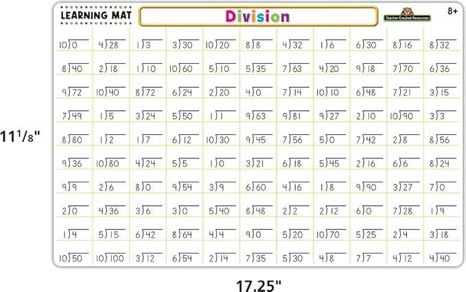 Teacher Created Resources Division Learning Mat (TCR21026)