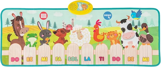 Costzon Floor Piano Mat for Toddlers, Musical Touch Playmat Keyboard Dance Mat, 10 Animal Sounds, 10 Keys & 10 Built-in Songs, Kids Sensory Educational Toy Birthday Gift for Boys Girls (37.5” x 14”)