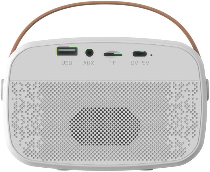 IQ Sound IQ-908K Mini Karaoke Bluetooth Speaker with Wireless Microphone, RGB Lights Surround, Fun Voice Changing in Rechargeable Compact, and Portable Design Ideal Gifts for Kids and Adults (White)