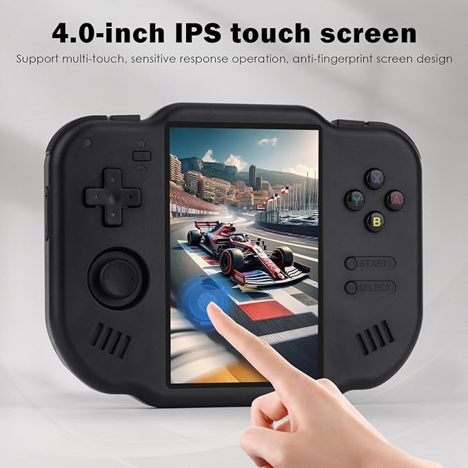 MagicX Zero 40 Handheld Game Console, 4.0 Inch IPS Screen Retro Video Games Consoles with 4300mAh Long Battery Life & 64GB TF Card Preloaded Games, WiFi Wireless Connection Classic System (Black)