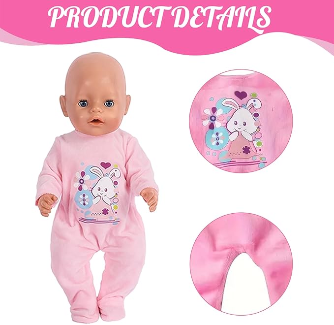 14-18 Inch Baby Doll Clothes 5 Sets Accessories Dress with Hats Socks for New Born 43cm Toy Baby Doll 14-16 Inch/15 Inch/18 Inch/Girl&Boy