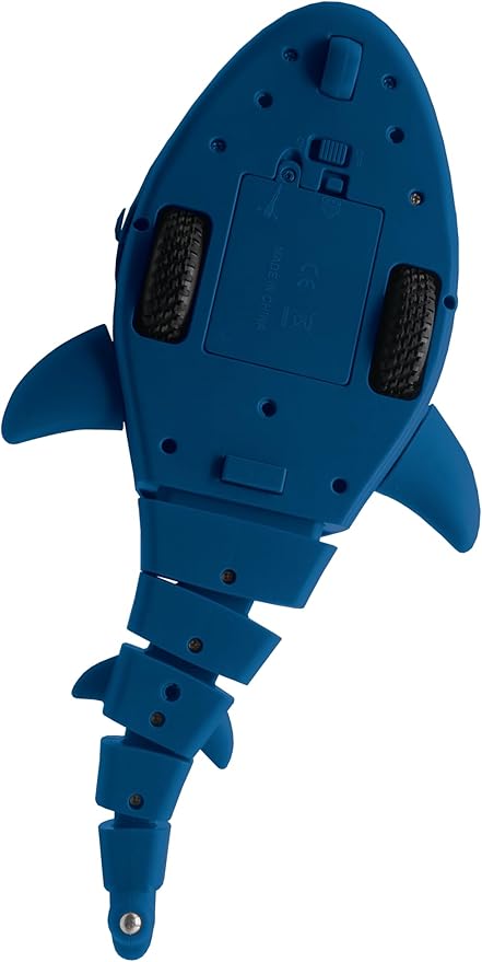 LEXiBOOK - Crazy Shark - Remote Control Shark, Up to 3mph, Automatic Hunt and Dance Modes, programmable, Music Effects, Blue, SHARK01