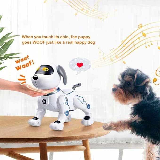 SmartyPup Intelligent Robot Dog Toy – Interactive Smart Pet with Voice Control, Gesture Sensors, Tricks, Programmable Moves & LED Expressions – Educational AI Puppy Toy for Kids Ages 3–12