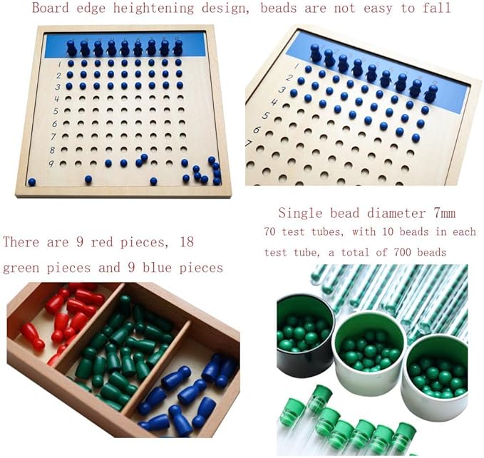 Kghios Montessori Long Division Board (Test Tube Division Group),Montessori Math Toys Materials for Toddlers,Mathematics Teaching Aids Materials Baby Preschool Learning Education Toys