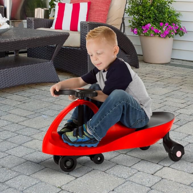 Wiggle Car - Ride on Toy for Ages 3 and Up - Toddler Ride on Toys with no Batteries, Gears, or Pedals Just Twist, Wiggle, and Go by Lil’ Rider (Red)