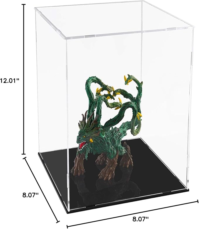 A+ DESIGN Clear Acrylic Display Case Assemble Collectibles Box Alternative Glass Case for Display Action Figures Home Storage & Organizing Toys (8x8x12 inch;20.5x20.5x30.5 cm)