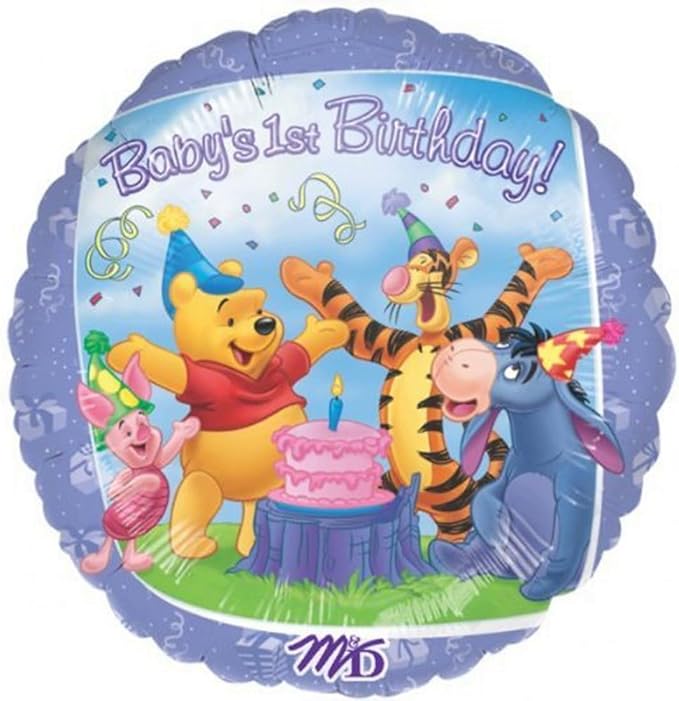 Winnie the Pooh 1st Birthday Party Supplies Foil Balloon Bouquet Decorations