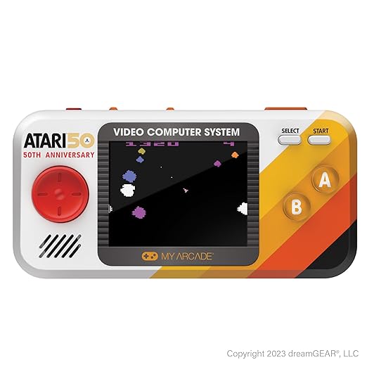 My Arcade Atari Pocket Player Bundle: Portable Video Game Console with 100 Games, Travel Case and Screen Protector Included