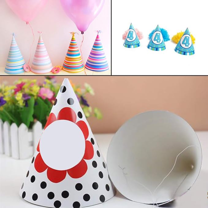 White Paper Party Hats for Kids Birthday,Decorative Bulk Cone Crafts for Adults Art DIY, Halloween Supplies（20/40/60）