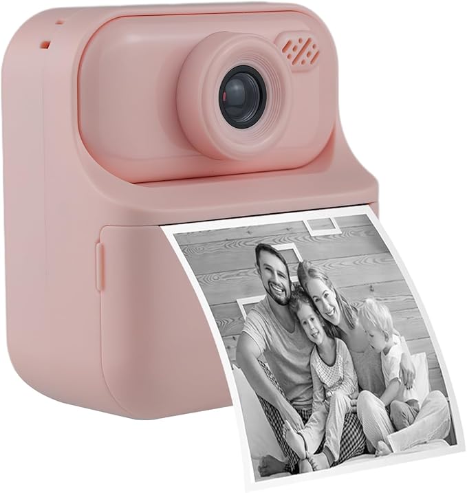 Kids Instant Print Camera – Digital Camera for Girls Boys Age 3-10, Thermal Printing with Filters & Stickers – Birthday, for Kids, Toys for Ages 3-13, Teen Girl Trendy Gift (Pink)