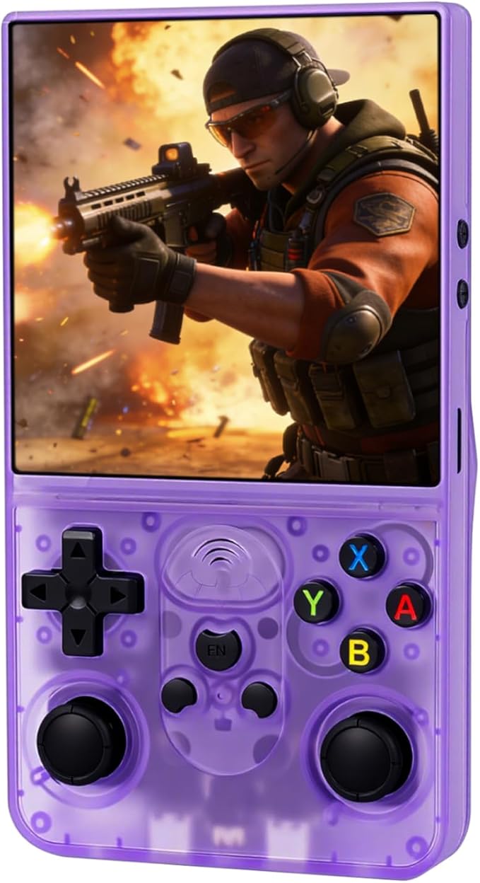 S600 Retro Handheld Game Console - 4.0 inch IPS HD Screen, 128GB Memory, Over 18,000 Classic Games, 3500mAh Battery Retro Gaming Console, Portable Linux System(Purple)