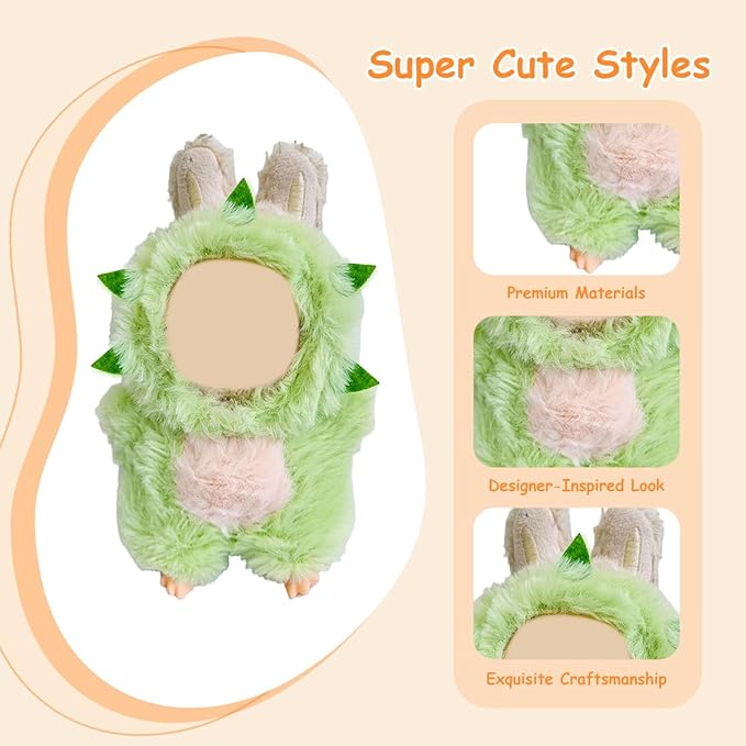 3 Pack Compatible for Labubu Clothes,17cm Doll Clothes Set,Luxury Designer Outfits,Cute Birthday Party Costumes,Valentines Day Gifts for Her Him,Stylish Fashion Wardrobe Accessories for 17cm Dolls