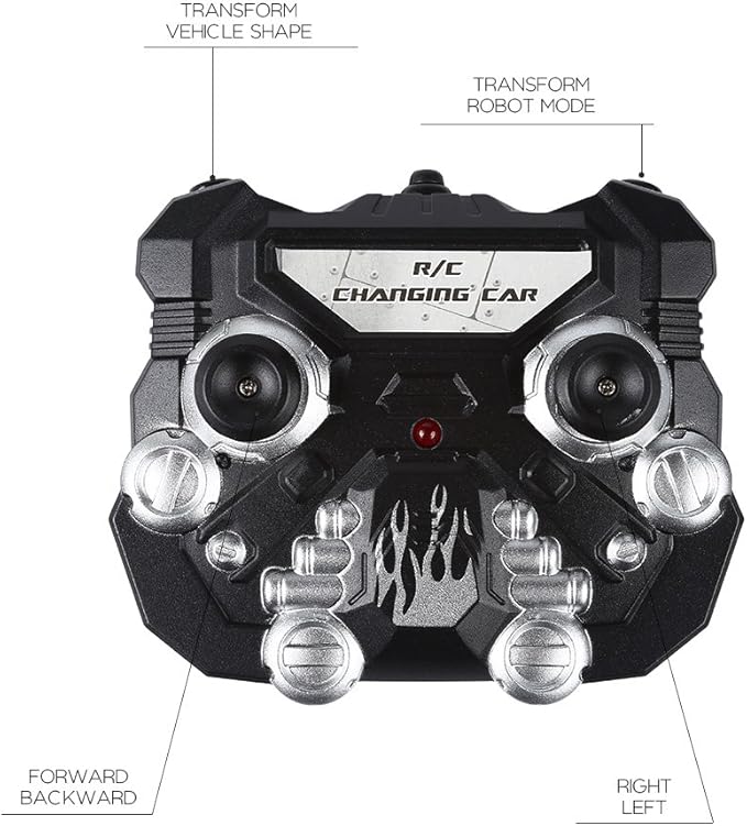 SainSmart Jr. Remote Control Car, Transform Robot RC Cars for Kids Toys, 1:14 Scale Car with One-Button Deformation, 360°Drifting, and Realistic Engine Sound, Gifts for Boys Girls Aged 8+, Red