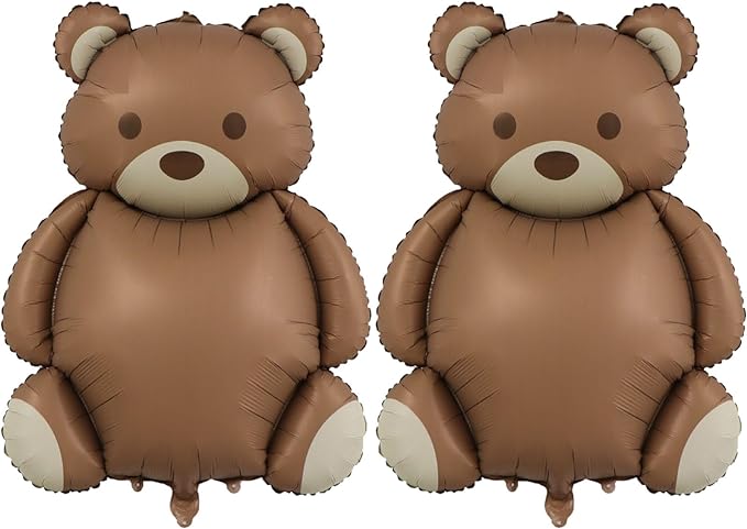 Large Little Bear Foil Balloons，2 PCS 35 Inch Little Bear Theme Party Supplies，Jungle Safari Theme Baby Shower Birthday Party Decorations