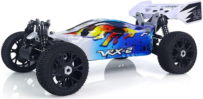 1/8 RH812 Remote Control Off Road Vehicle AWD High Speed RC Model Car 6KG Servo Metal Upper Control Arms Rear Wing Charger Hobby Grade Model for Adult(Blue)