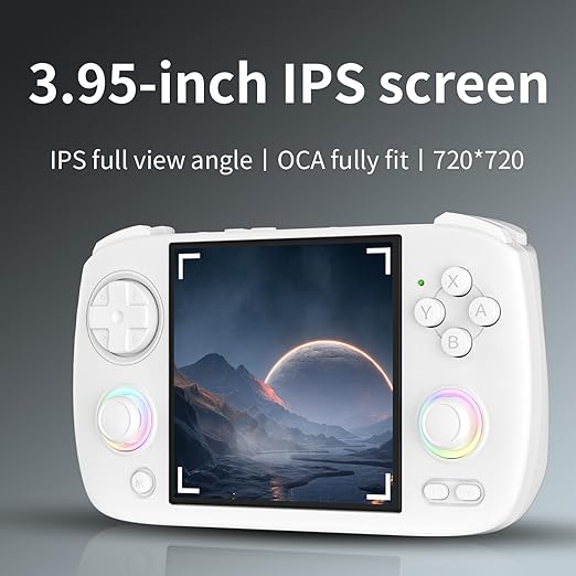 RG Cubexx Retro Game Handheld 3.95 Inch IPS Screen 720*720 Linux System,RGCube XX 64G Card Pre-Installed 5373 Games 3800mAh Supports 5G WiFi Bluetooth Online Fighting,Streaming (New RG CubeXX White)